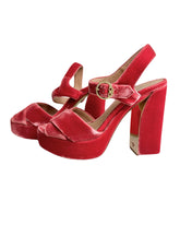 Tory burch jaipur velvet pink Loretta heels